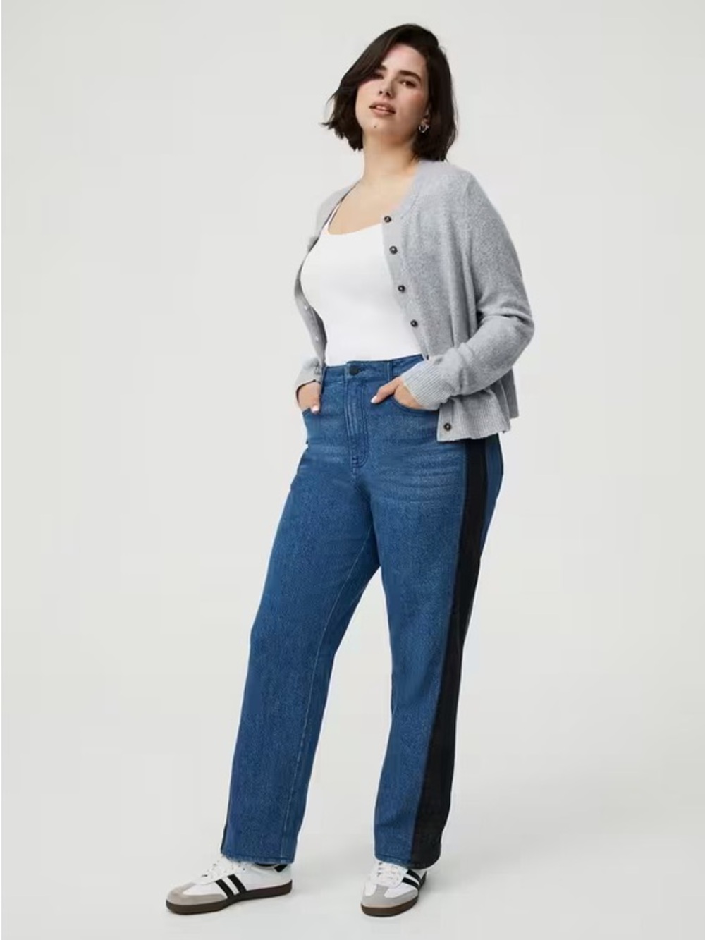 Torrid size 20 TALL cotton Blue Jeans with Black Side Stripe